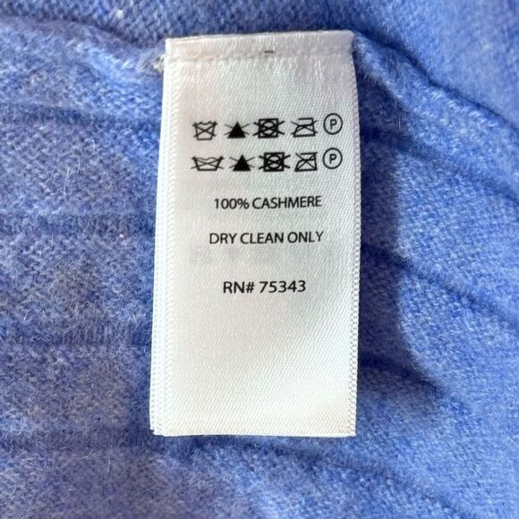 Adrienne Vittadini Cashmere Sweater in Blue Seing Shape 2-Ply Wool Medium - Picture 7 of 7